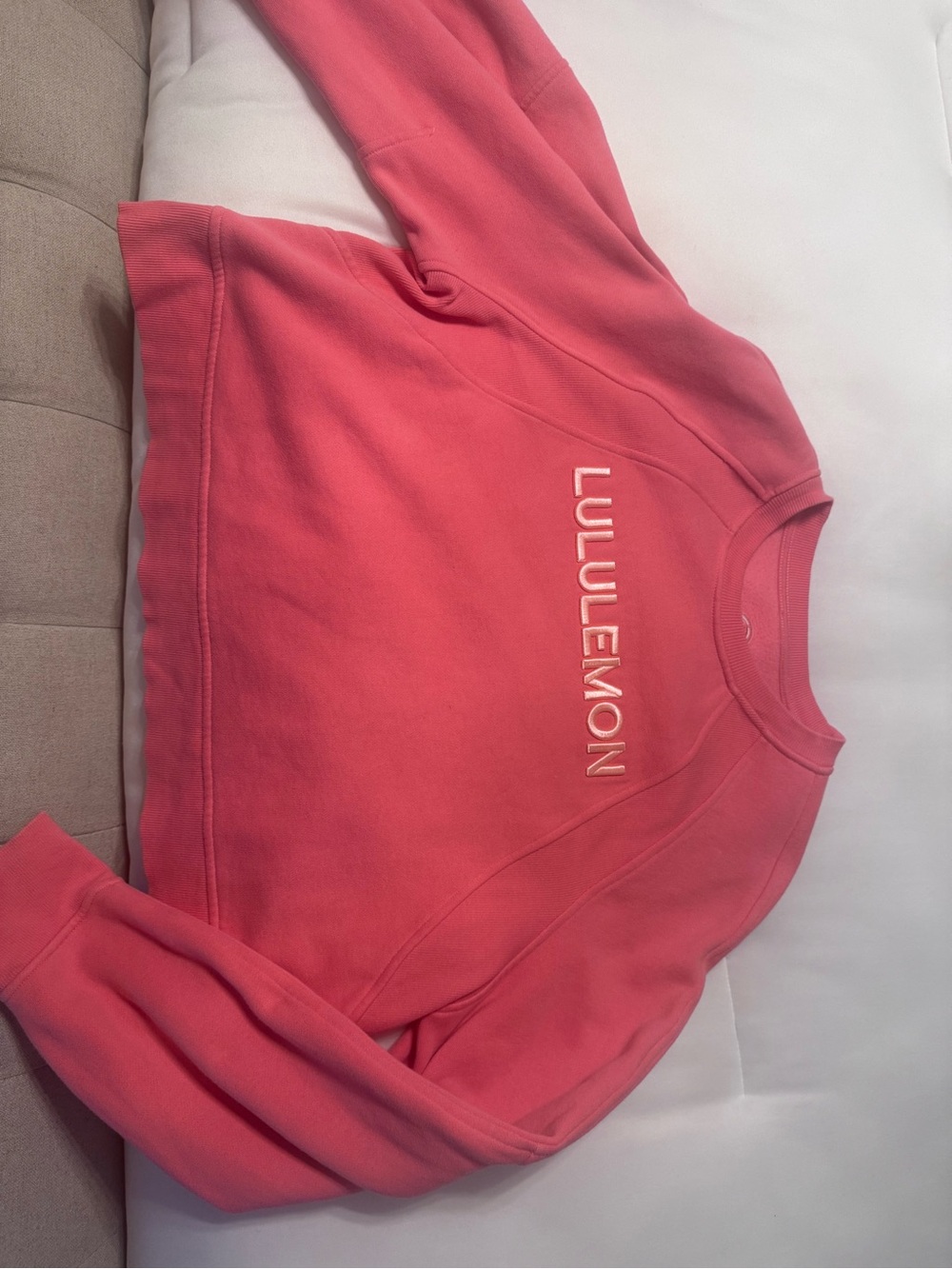 lululemon athletica Coral Pink Crewneck Sweatshirt